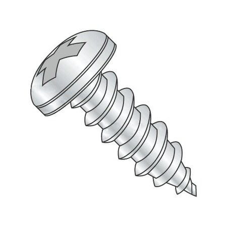 Sheet Metal Screw, #8 X 3 In, Zinc Plated Steel Pan Head Phillips Drive, 100 PK